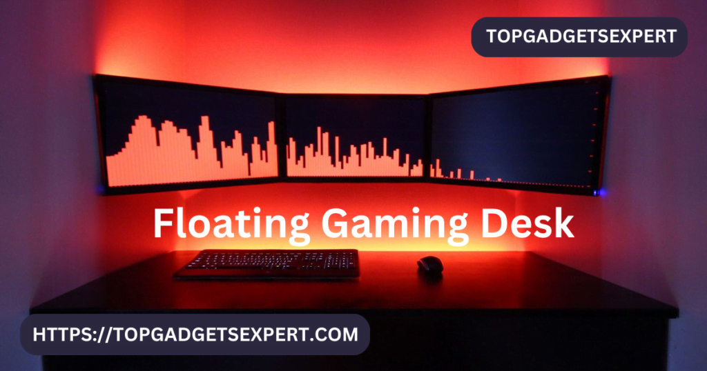 Beautiful floating gaming desk with floating leds