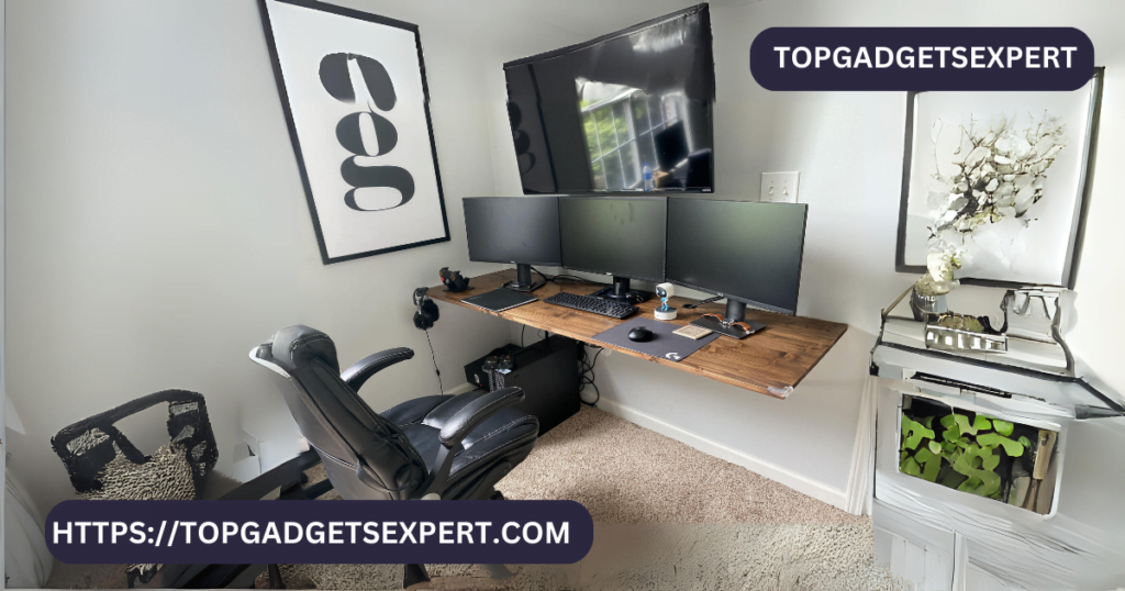 Amazing wooden floating desk or gamers